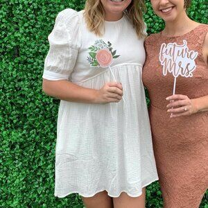 &Merci VICI white cotton gauze mini babydoll dress